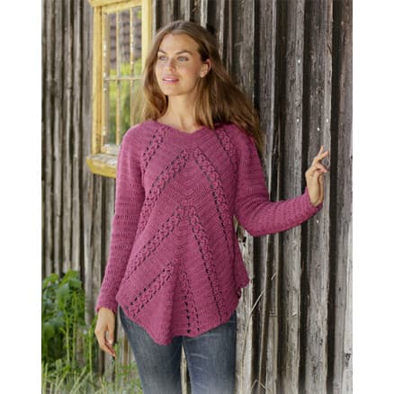 Â Flora Viola by DROPS Design - Virkmönster blus str. S - XXXL