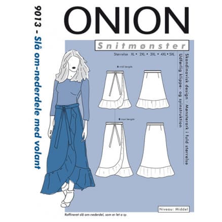 ONION Snittmönster Plus 9013 Slå Om-Kjol med volang Str. XL-5XL