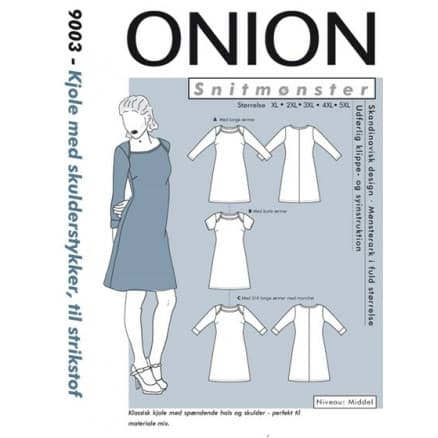 ONION Snittmönster Plus 9003 Klänning med axelstycke Str. XL-5XL