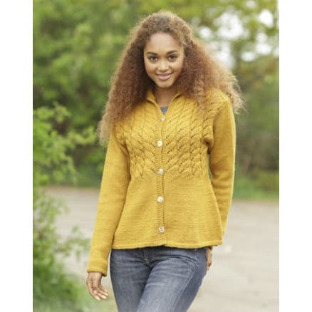 Cornfield by DROPS Design - Jacka Stick-mönster strl. S - XXXL