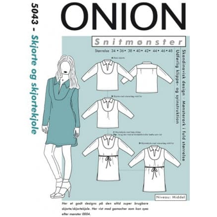 ONION Snittmönster 5043 Skjorta & skjortklänning Storlek 34-48