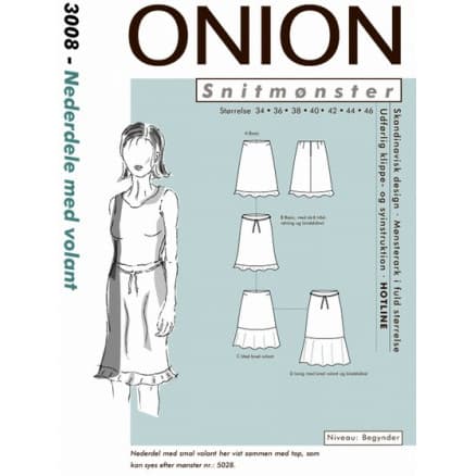 ONION Snittmönster 3008 Kjol med volang Str. 34-46
