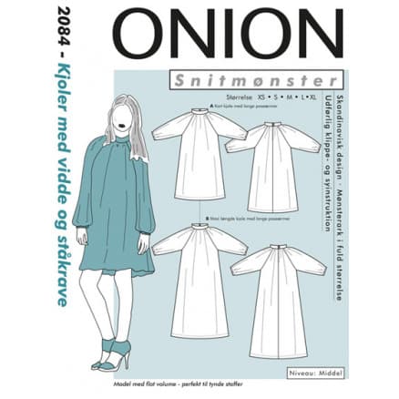 ONION Snittmönster 2084 Klänningar med vidd och ståkrage Str. XS-XL