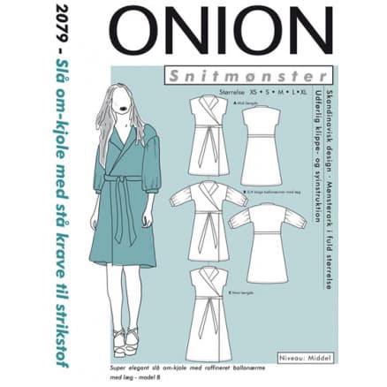 ONION Snittmönster 2079 Slå om-klänning med ståkrage Str. XS-XL