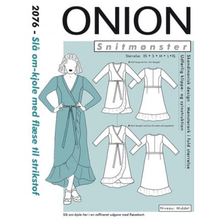 ONION Snittmönster 2076 Slå om klänning med volanger Str. XS-XL