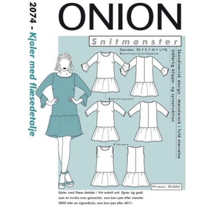 ONION Snittmönster 2074 Klänning med Volangdetalj Str. XS-XL