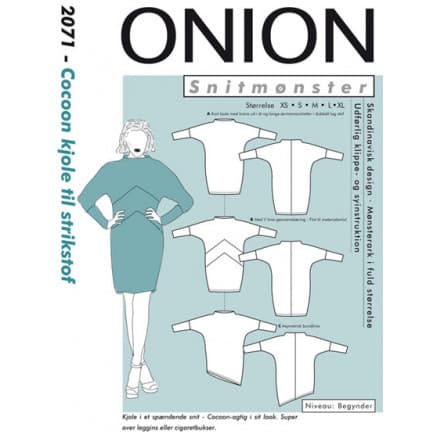 ONION Snittmönster 2071 Cocoon Klänning Str. XS-XL