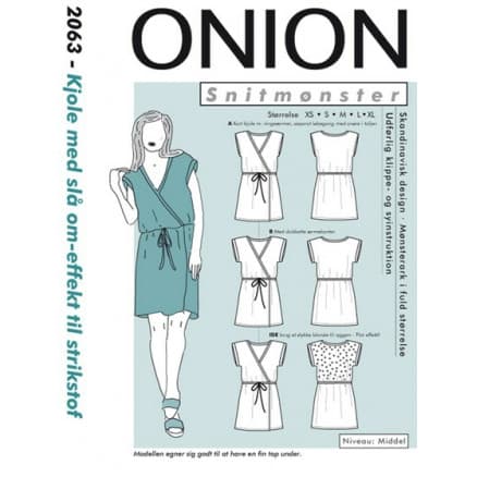 ONION Snittmönster 2063 Klänning med Slå-om-effekt Str. XS-XL
