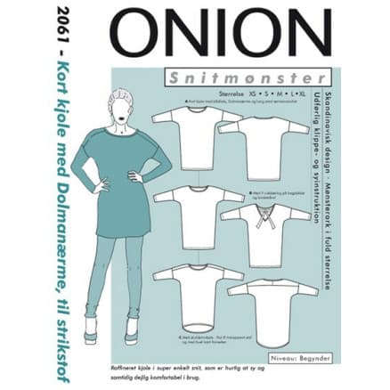 ONION Snittmönster 2061 Kort klänning med Dolmanärm Str. XS-XL