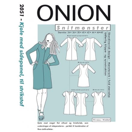 ONION Snittmönster 2051 Klänning med sidopanel Str. 34-48