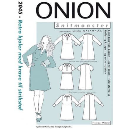 ONION Snittmönster 2045 Retroklänning med krage Str. XS-XL
