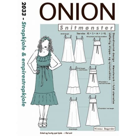 ONION Snittmönster 2033 Strap Dress & Empire Dress Storlek. XS-XL