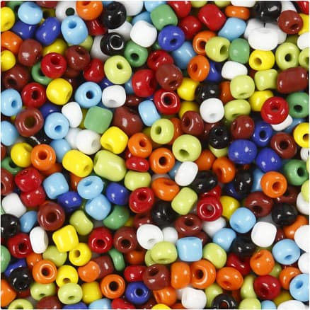 Rocai mix, storlek 6/0 , diam. 4 mm, Ass. färger, 1000g, hålstorlek 0,9-1,2 mm