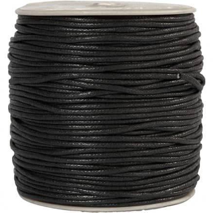 Bomullssnöre, tjocklek 2 mm, svart, 100 m