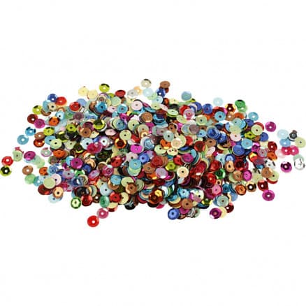 Paljetter, dia. 6 mm, runda, 100 g