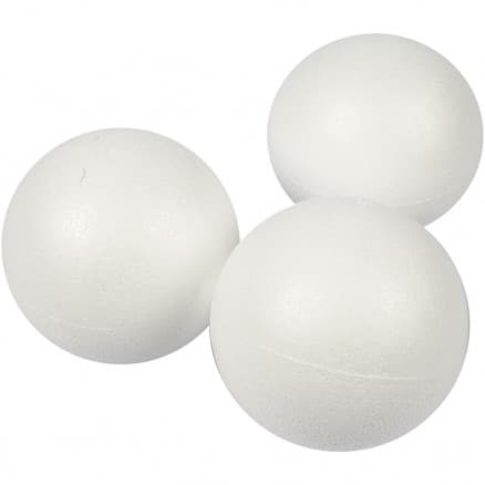 Kulor, dia. 8 cm, vit, frigolit, 25st