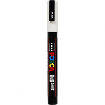 Posca Tusch, spets: 0,9-1,3 mm, PC-3M, 1 st., vit