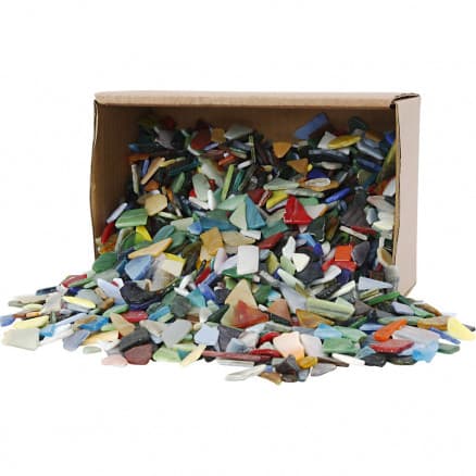 Mosaik, storlek 8-20 mm, tjocklek 2-3 mm, Ass. färger, 2kg