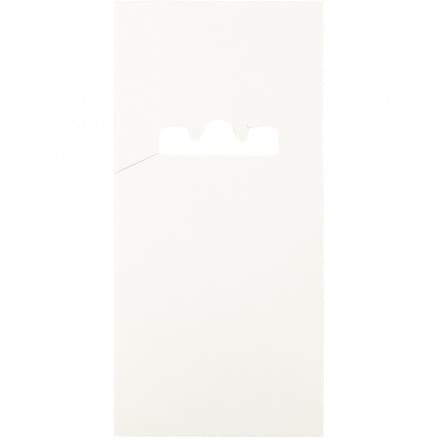 Kort för dubbla krokar, L: 123 mm, B: 58 mm, vit, 200 st./ 1 förp.