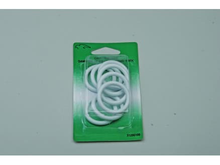 Gardinringar Plast Vit 25 mm - 8 st.