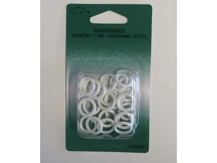 Gardinringar Plast Vit 11 mm - 25 st.