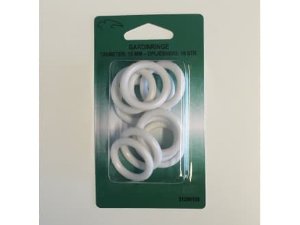 Gardinringar Plast Vit 19 mm - 10 st.