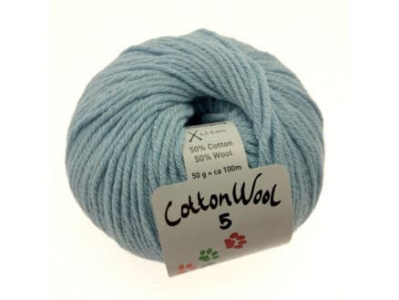 Gepard Garn CottonWool 5 Unicolor 712 Ljus Aqua Blå