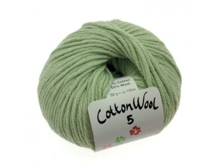 Gepard Garn CottonWool 5 Unicolor 810 Skir Grön