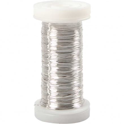Silvertråd, 50 g, tjocklek 0,3 mm, 100 m, försilvrad