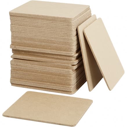 Platta, stl. 10x10 cm, tjocklek 3 mm, 50 st., MDF