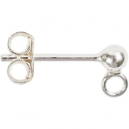 Ã–ronstift, L: 13 mm, 10 st., sterlingsilver