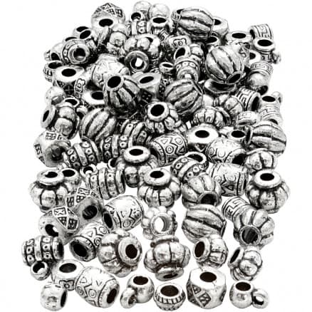 Plastpärlemix, stl. 7-11 mm, hålstl. 3 mm, 200 g