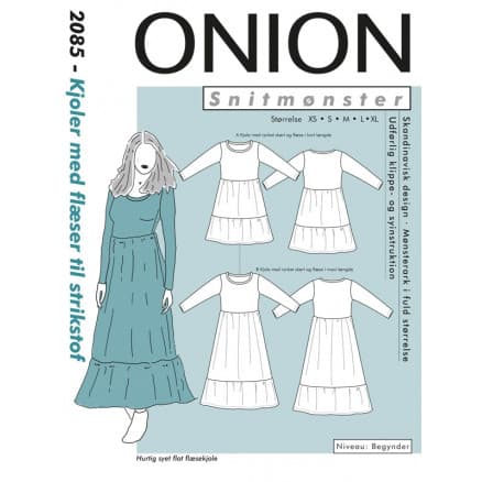 ONION Snittmönster 2085 Klänning med volanger Str. XS-XL