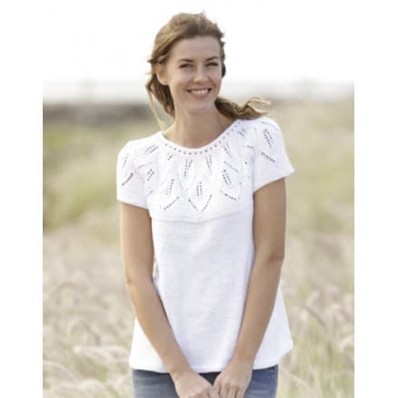 Summer Leaves Topp by DROPS Design - Topp Stickmönster strl. S - XXXL