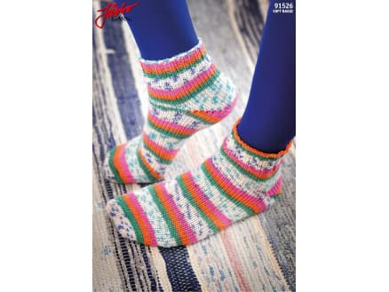 Järbo Tå upp-sockor Med Magic Loop-teknik - Sockor Stick-mönster strl. 21-45