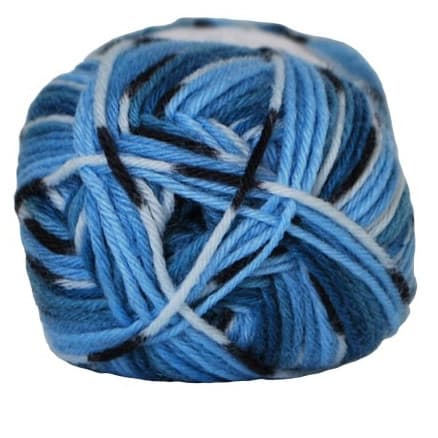 Hjertegarn Basic Superwash Garn 5090 Blå/Vit/Svart
