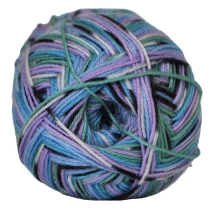 Hjertegarn Aloe Sockwool Strumpgarn 5020 Lila/Grön/Blå