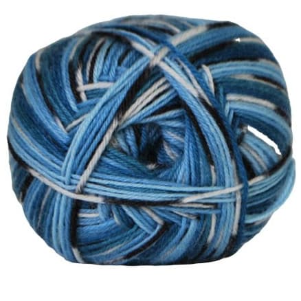 Hjertegarn Aloe Sockwool Strumpgarn 5090 Blå/Vit/Svart