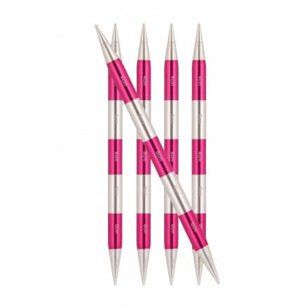 KnitPro SmartStix Strumpstickor Aluminium 14cm Rosa 4,50mm