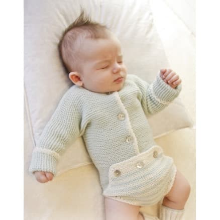 First Impression by DROPS Design - Baby Bodystock Stick-mönster strl. Prematur - 3/4 år