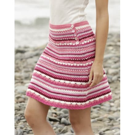 Berry Ripple by DROPS Design - Kjol Virk-mönster strl. S - XXXL