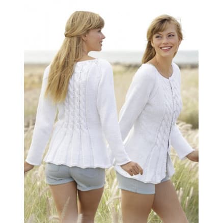 Romantic Twist by DROPS Design - Jacka med flätor Stick-opskrift strl. S - XXXL