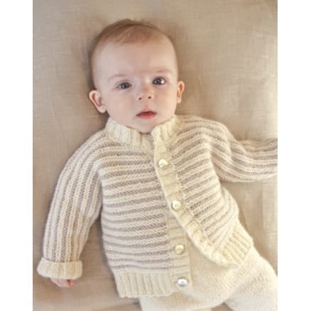 Little Darcy by DROPS Design - Baby Jacka Stick-mönster strl. 0/1 mdr - 3/4 år