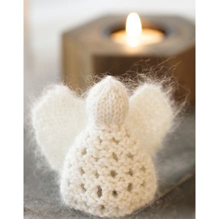 Christmas Cherub by DROPS Design - Änglar Julpynt Stickbeskrivning 7,5 cm - 2 st.