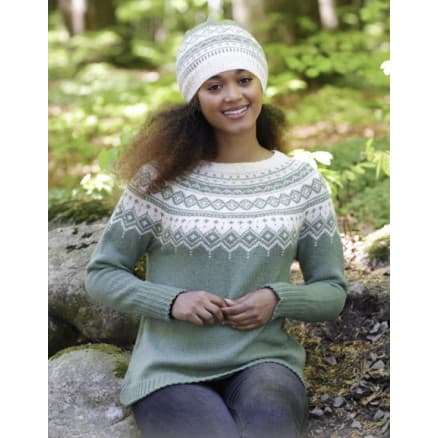 Perles du Nord by DROPS Design - Tröja och Mössa Stickmönster strl. S - XXXL