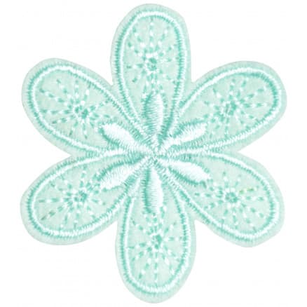 Strykmärke Blomma Turkos 4,5x4cm