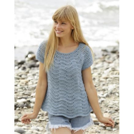 Shore Line by DROPS Design - Topp Stick-mönster str. S - XXXL