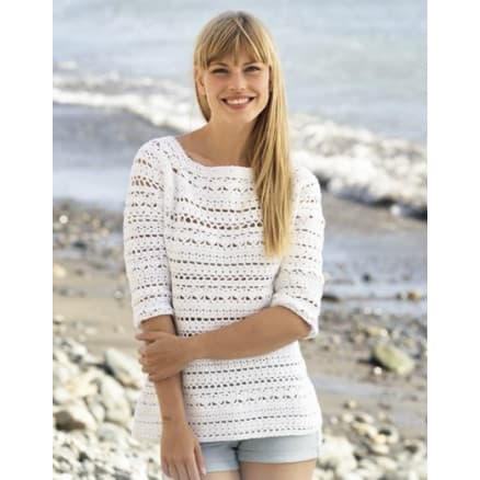 Seashore Bliss by DROPS Design - Tröja Virk-mönster strl. S - XXXL