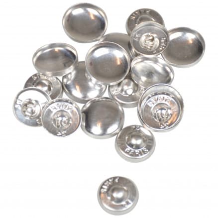 Infinity Hearts DIY Tygknappar/Ã–verdragsknappar Runda Aluminium Silver 15 mm - 10 par