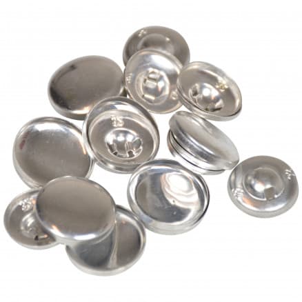 Infinity Hearts DIY Tygknappar/Ã–verdragsknappar Runda Aluminium Silver 20 mm - 10 par